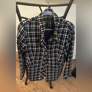 Ann Taylor Navy and Gold Tweed Jacket